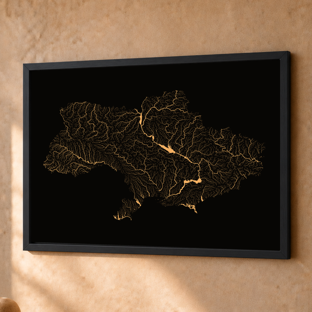Beautiful Rivers — Ucrânia — Cobre, Fine art emoldurado · 45 × 60 cm, Preto · Sem margem