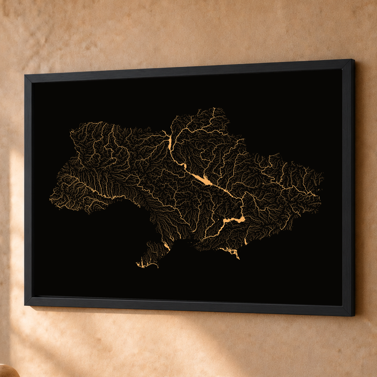 Beautiful Rivers — Ucrânia — Cobre, Fine art emoldurado · 60 × 80 cm, Preto · Sem margem