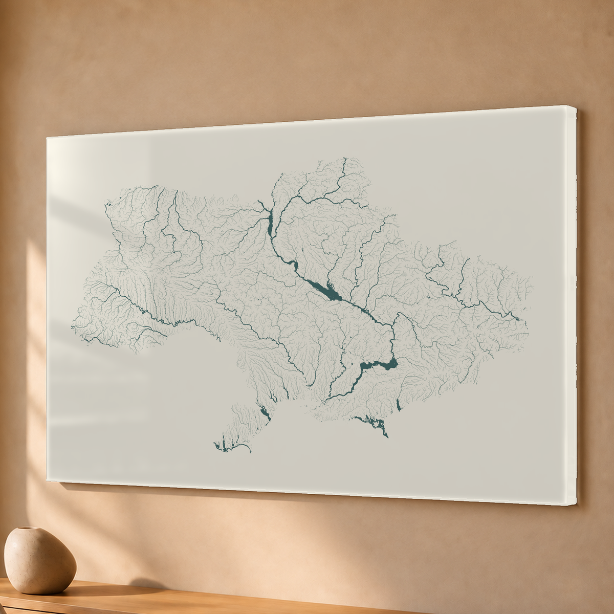Beautiful Rivers — Ucrânia — Natural e luminosa, Acrílico · 40 × 60 cm, Sem margem