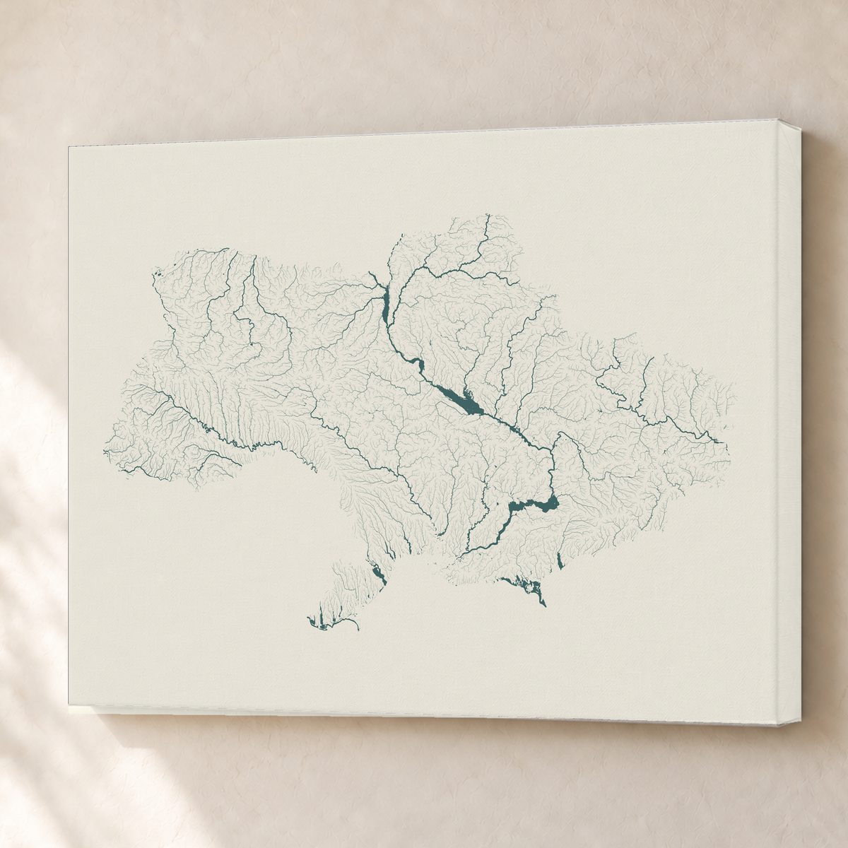 Beautiful Rivers — Ucrânia — Natural e luminosa, Canvas · 60 × 80 cm, Sem margem