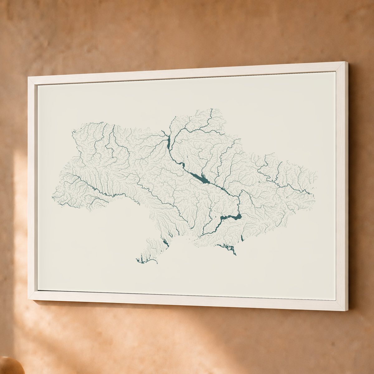 Beautiful Rivers — Ucrânia — Natural e luminosa, Fine art emoldurado · 45 × 60 cm, Branco · Sem margem