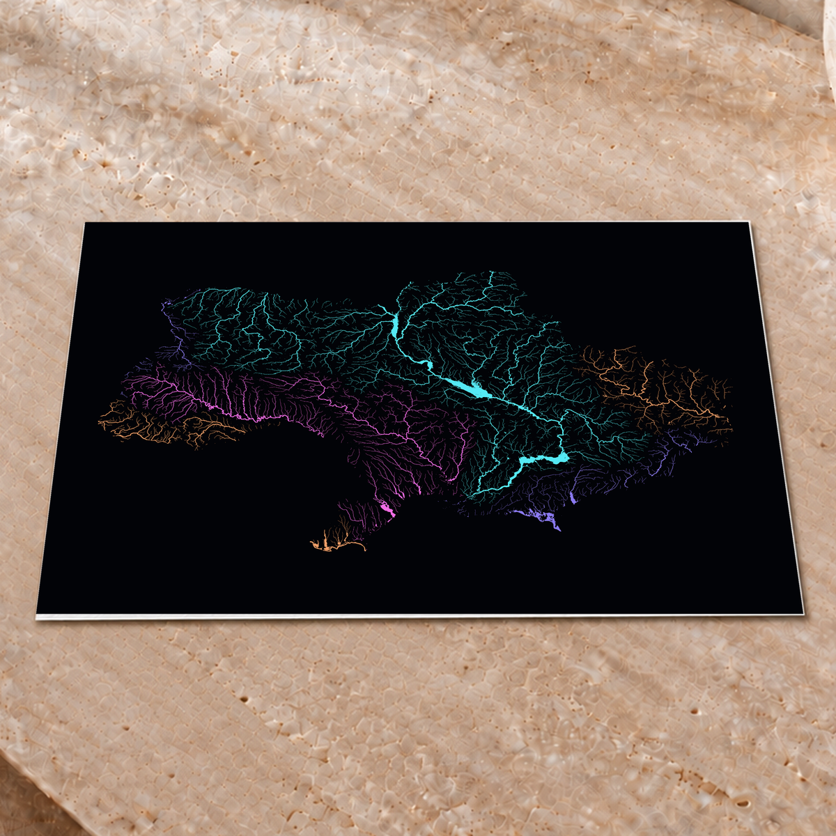 Beautiful Rivers — Ucrânia — Neon por território, Impressão fine art · 30 × 40 cm, Sem margem