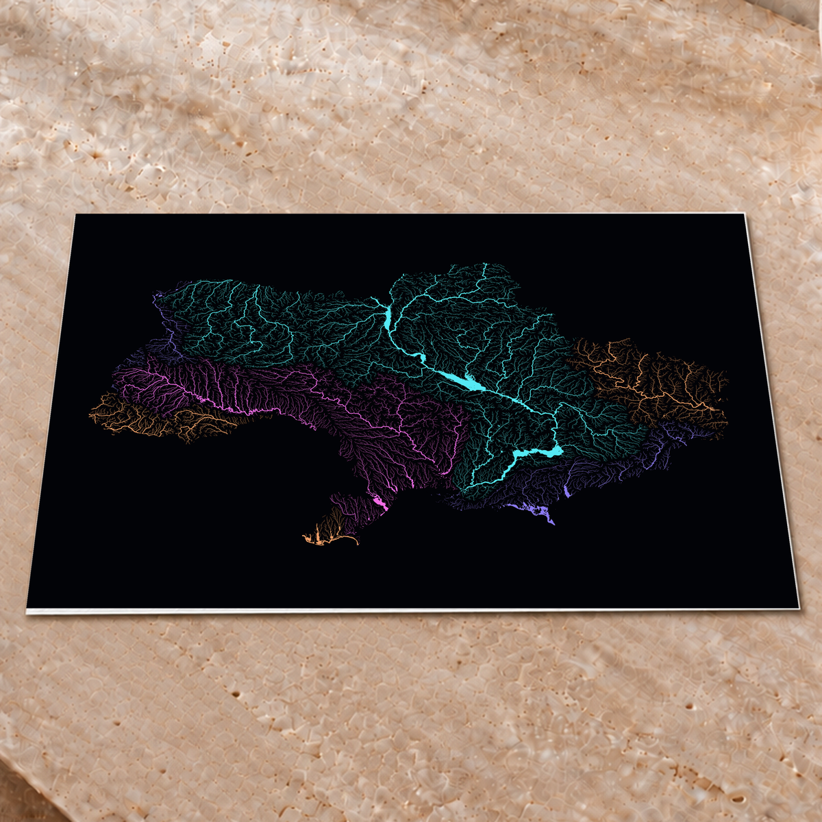 Beautiful Rivers — Ucrânia — Neon por território, Impressão fine art · 45 × 60 cm, Sem margem