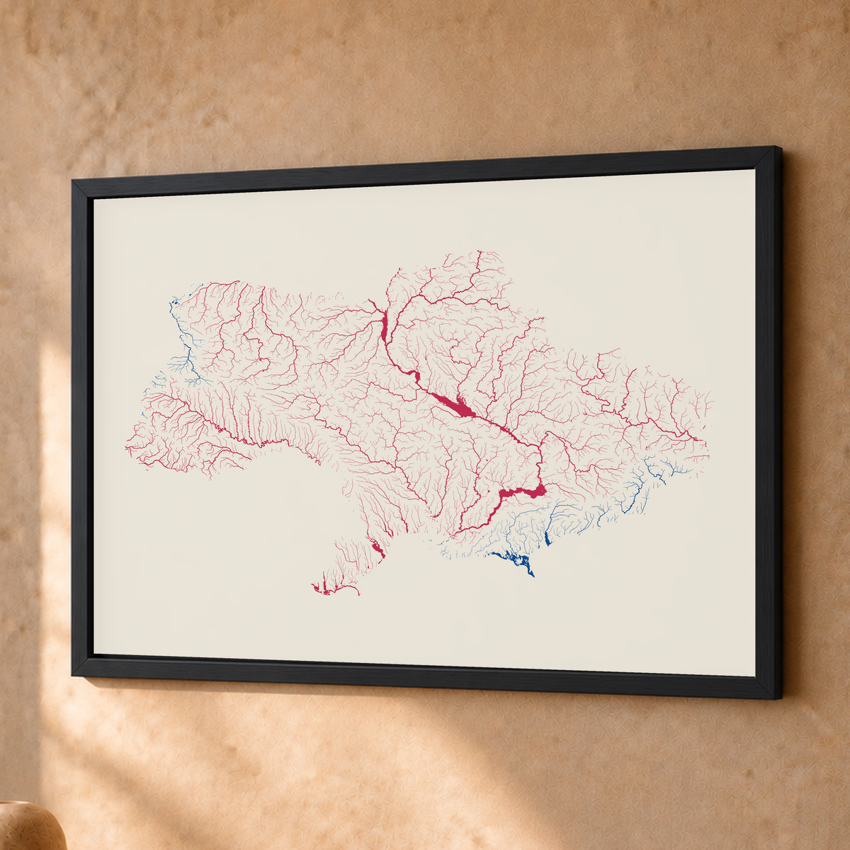 Beautiful Rivers — Ucrânia — Risografia, Fine art emoldurado · 30 × 40 cm, Preto · Sem margem