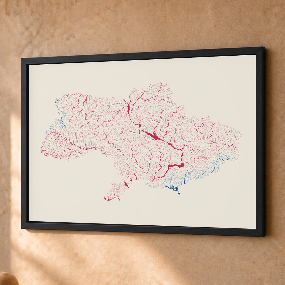 Beautiful Rivers — Ucrânia — Risografia, Fine art emoldurado · 45 × 60 cm, Preto · Sem margem