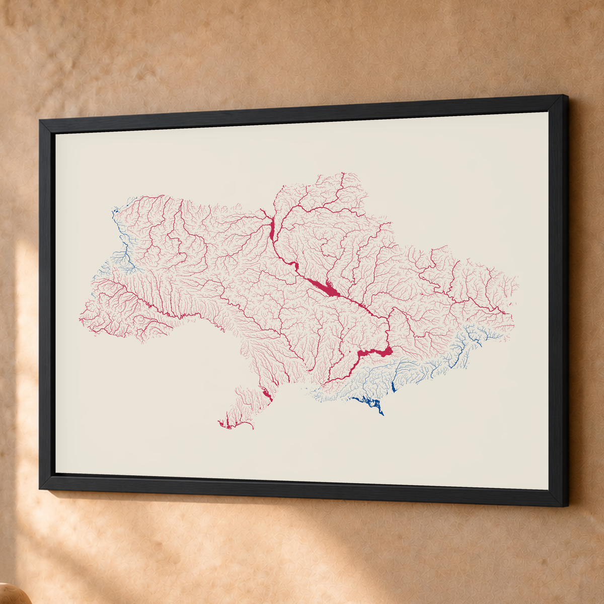 Beautiful Rivers — Ucrânia — Risografia, Fine art emoldurado · 60 × 80 cm, Preto · Sem margem
