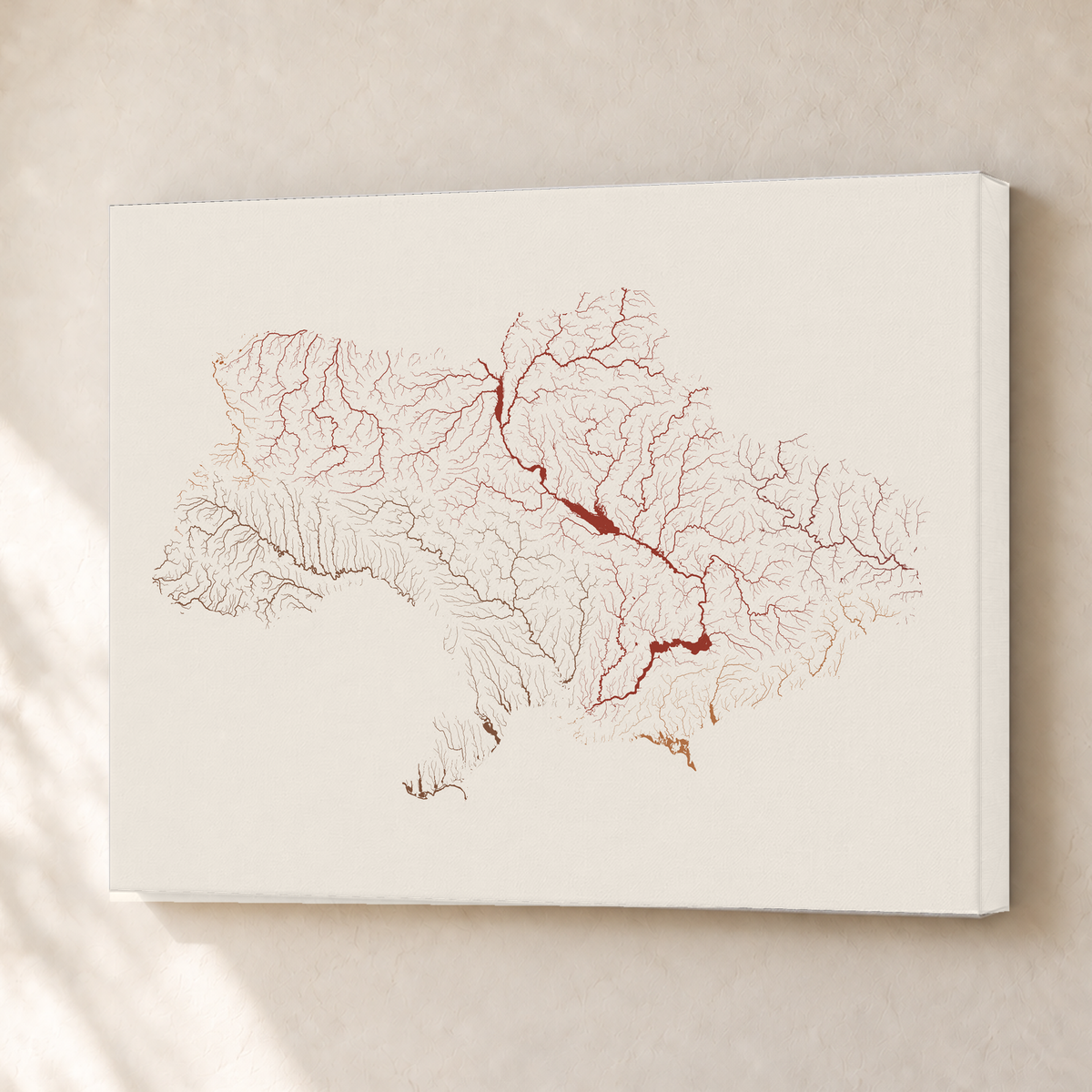Beautiful Rivers — Ucrânia — Terracota e areia, Canvas · 30 × 40 cm, Sem margem