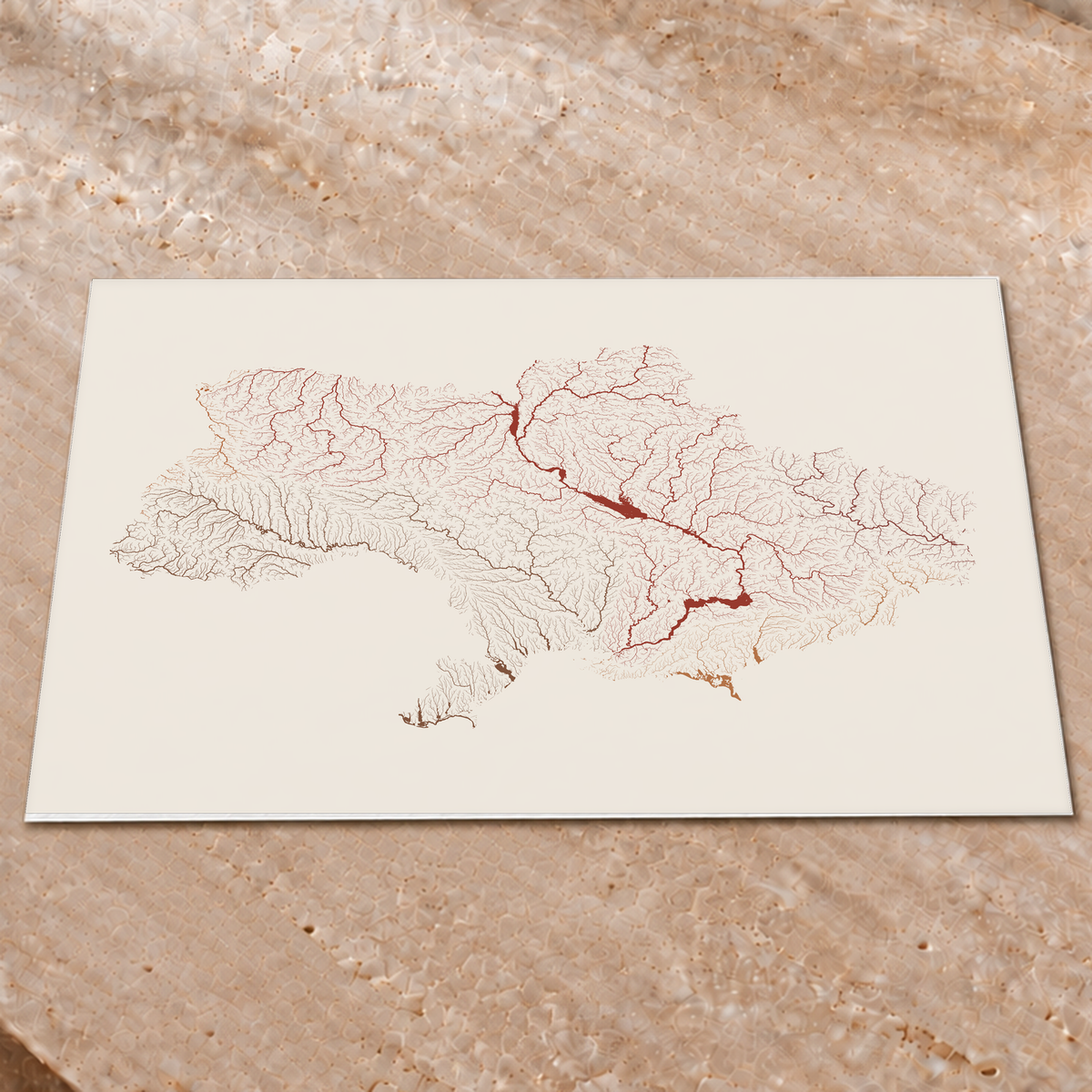 Beautiful Rivers — Ucrânia — Terracota e areia, Impressão fine art · 60 × 80 cm, Sem margem