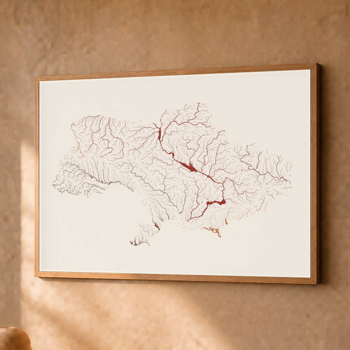 Beautiful Rivers — Ucrânia — Terracota e areia, Fine art emoldurado · 30 × 40 cm, Natural · Sem margem