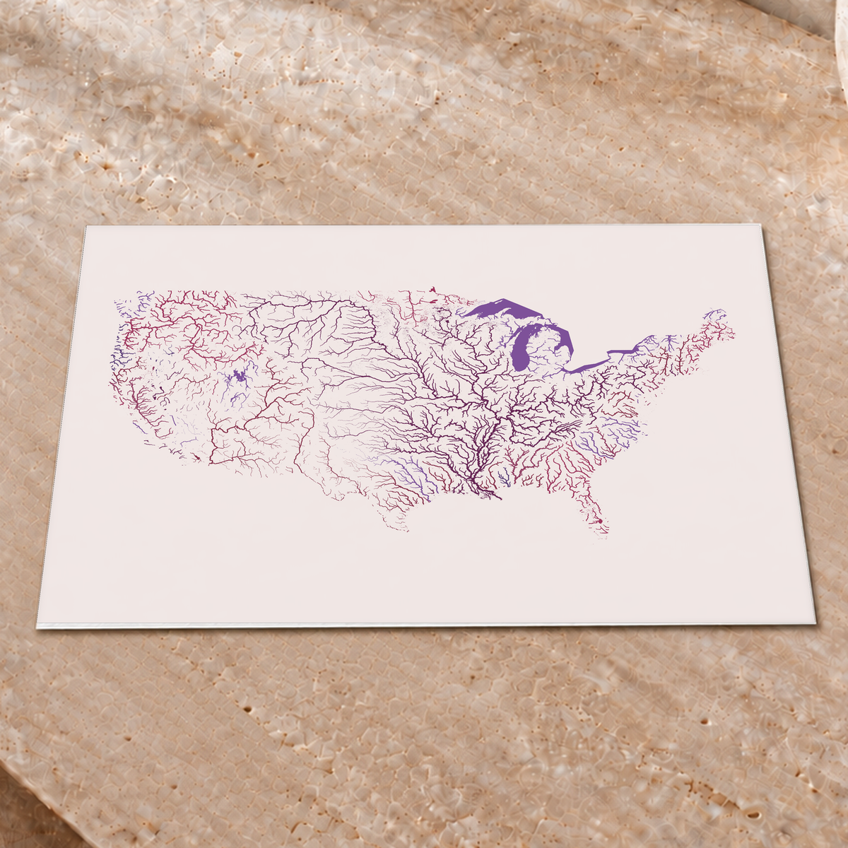 Beautiful Rivers — Estados Unidos — Ameixa e rosé, Impressão fine art · 30 × 40 cm, Sem margem