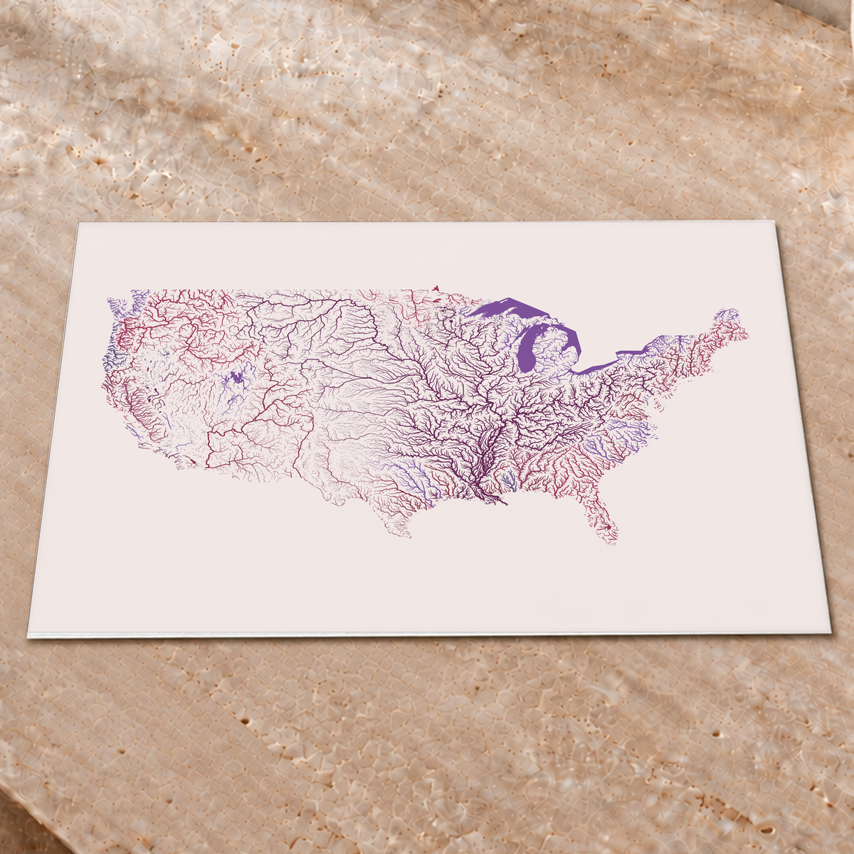 Beautiful Rivers — Estados Unidos — Ameixa e rosé, Impressão fine art · 45 × 60 cm, Sem margem
