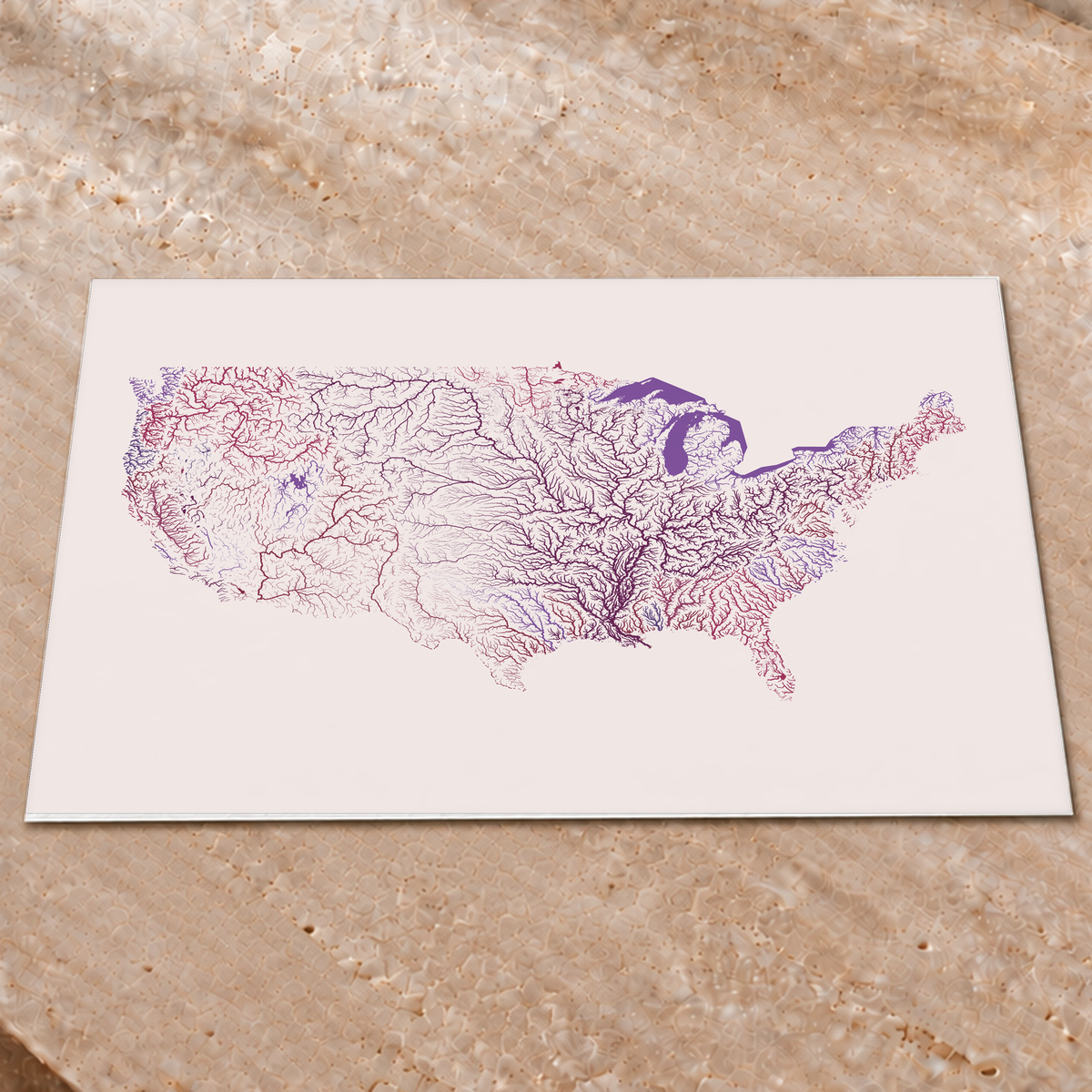 Beautiful Rivers — Estados Unidos — Ameixa e rosé, Impressão fine art · 60 × 80 cm, Sem margem