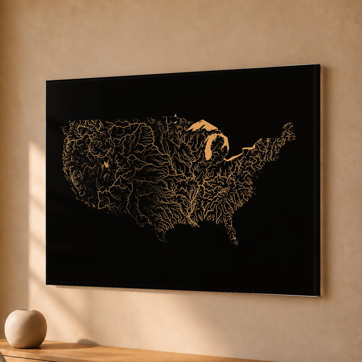 Beautiful Rivers — Estados Unidos — Cobre, Acrílico · 30 × 40 cm, Sem margem