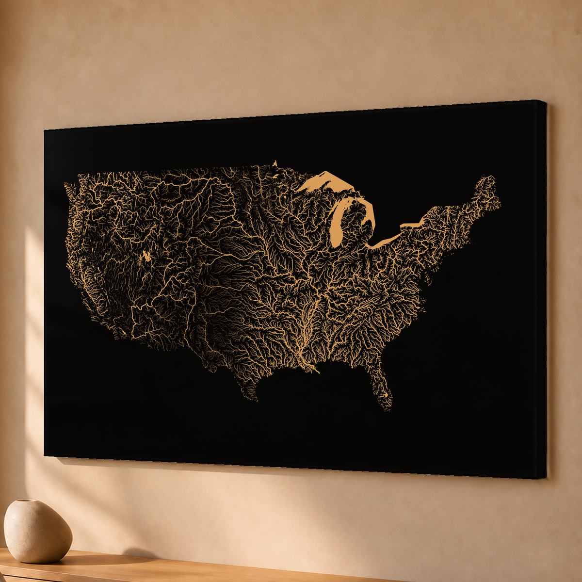 Beautiful Rivers — Estados Unidos — Cobre, Acrílico · 40 × 60 cm, Sem margem