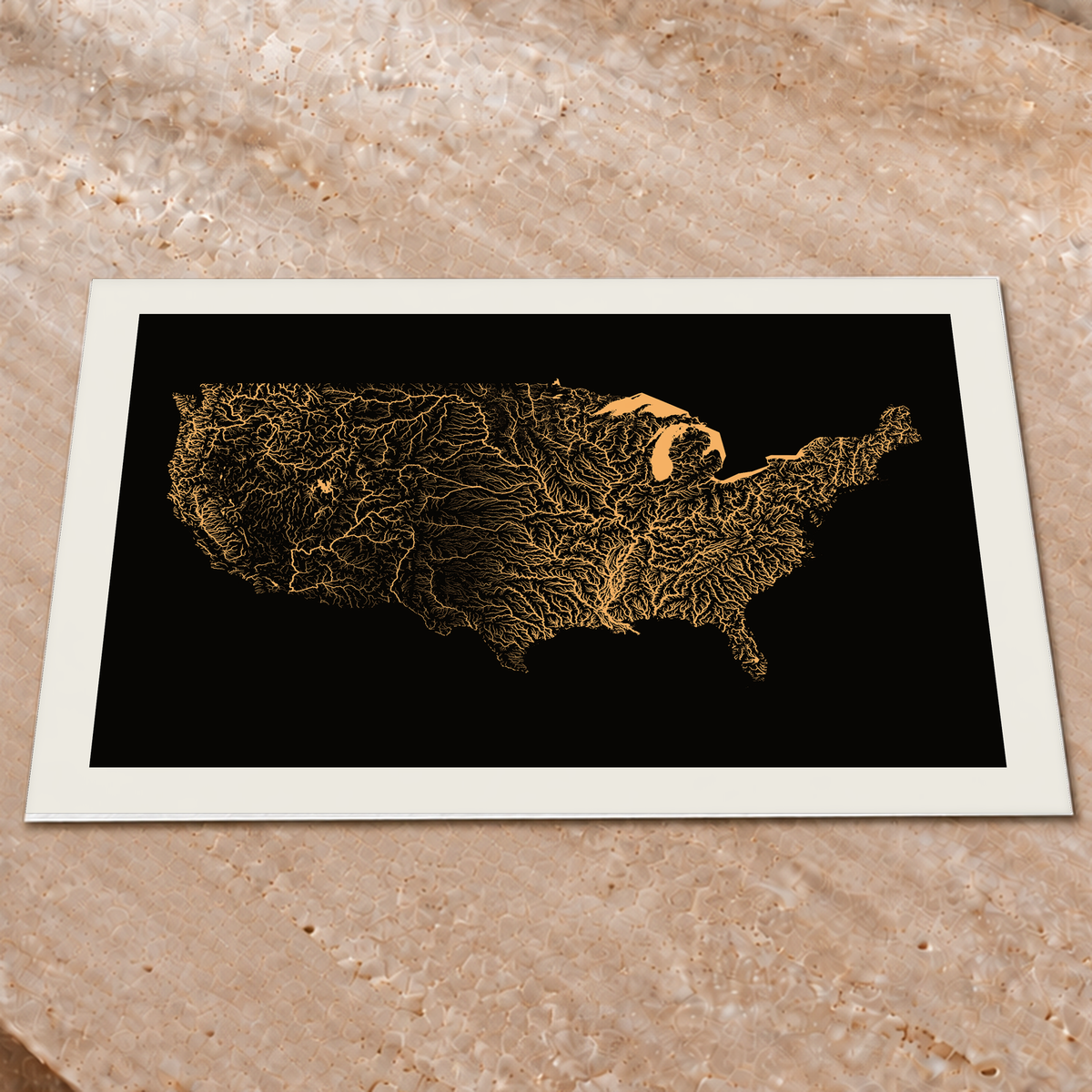 Beautiful Rivers — Estados Unidos — Cobre, Impressão fine art · 60 × 80 cm, Margem branca