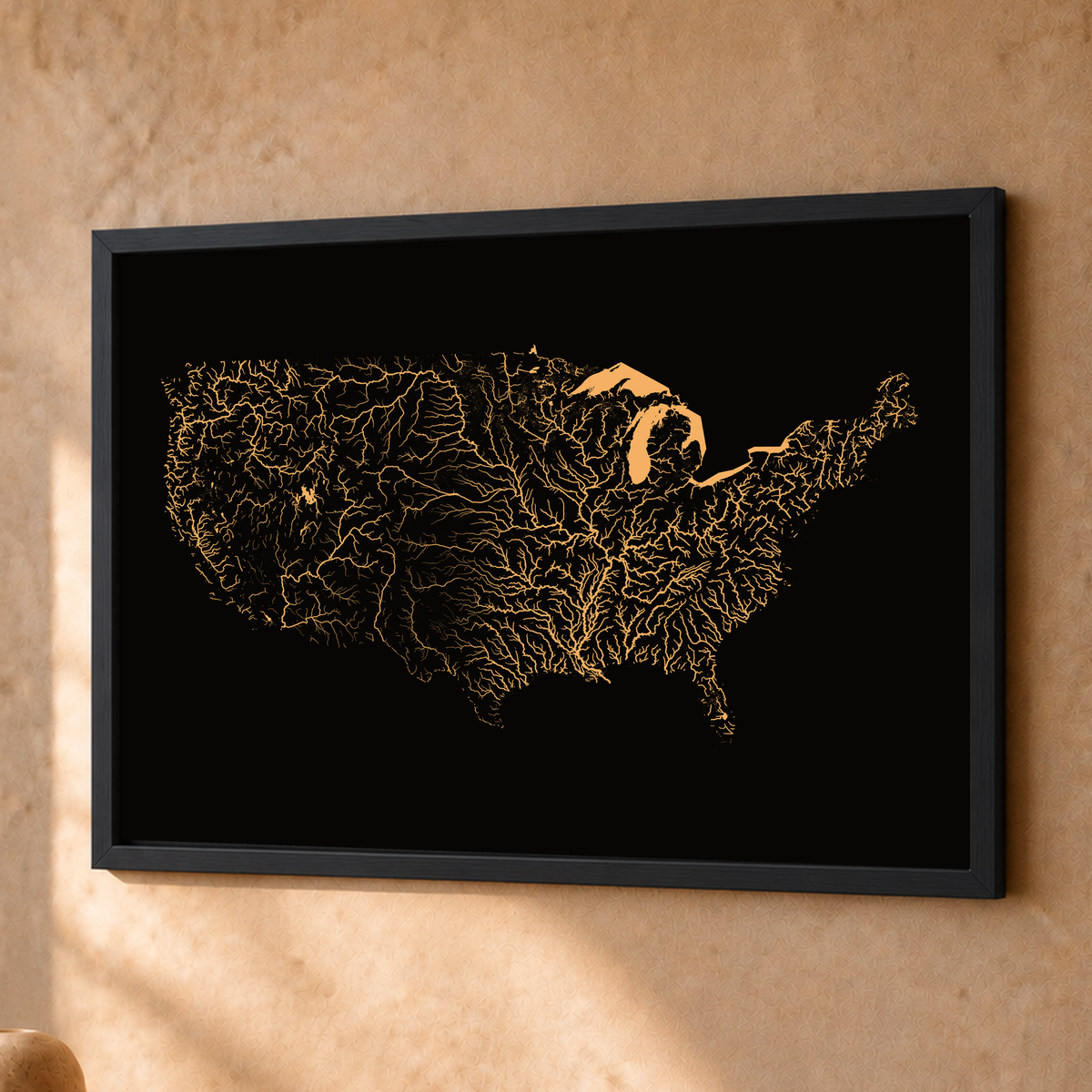 Beautiful Rivers — Estados Unidos — Cobre, Fine art emoldurado · 30 × 40 cm, Preto · Sem margem