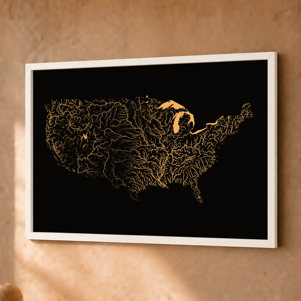 Beautiful Rivers — Estados Unidos — Cobre, Fine art emoldurado · 30 × 40 cm, Branco · Sem margem