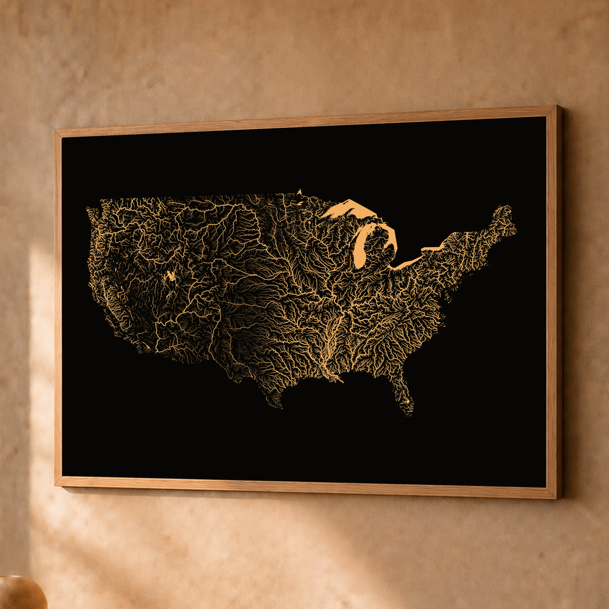 Beautiful Rivers — Estados Unidos — Cobre, Fine art emoldurado · 45 × 60 cm, Natural · Sem margem