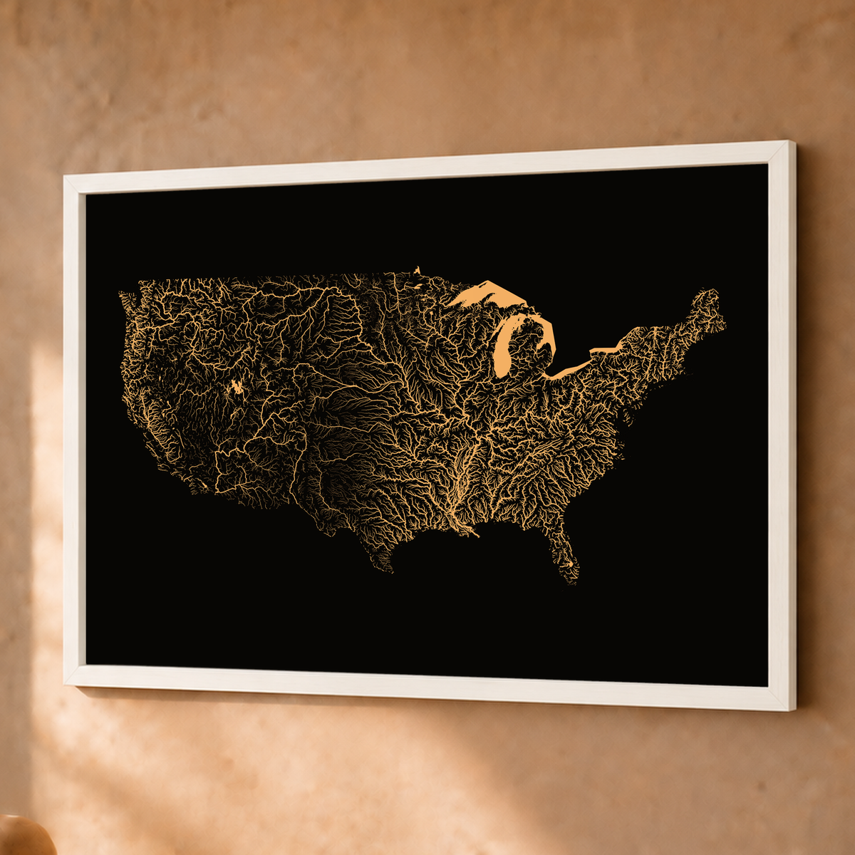 Beautiful Rivers — Estados Unidos — Cobre, Fine art emoldurado · 45 × 60 cm, Branco · Sem margem