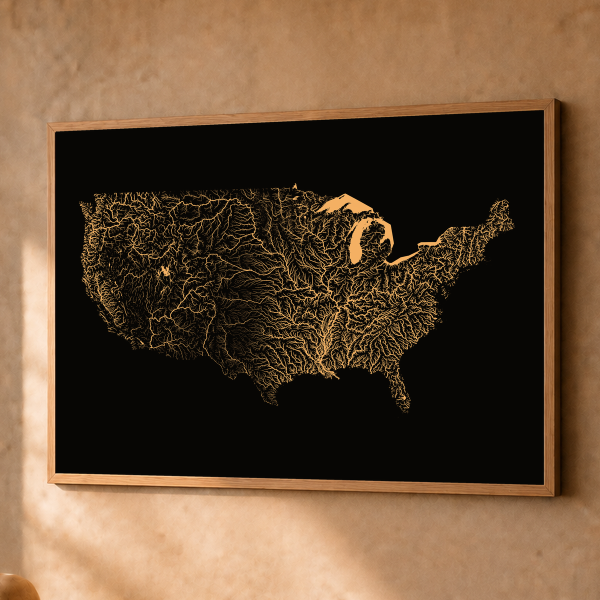 Beautiful Rivers — Estados Unidos — Cobre, Fine art emoldurado · 60 × 80 cm, Natural · Sem margem