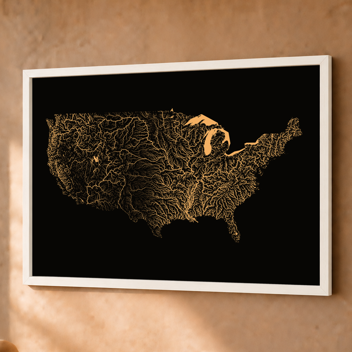 Beautiful Rivers — Estados Unidos — Cobre, Fine art emoldurado · 60 × 80 cm, Branco · Sem margem