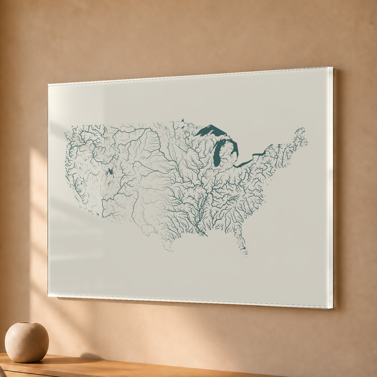 Beautiful Rivers — Estados Unidos — Natural e luminosa, Acrílico · 30 × 40 cm, Sem margem