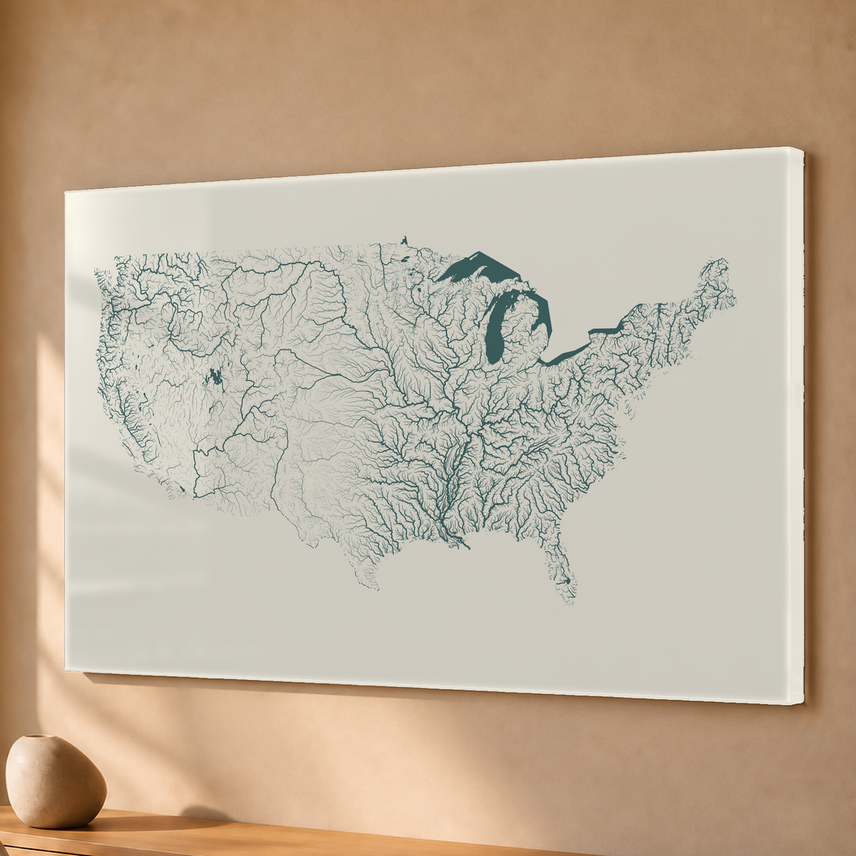 Beautiful Rivers — Estados Unidos — Natural e luminosa, Acrílico · 40 × 60 cm, Sem margem