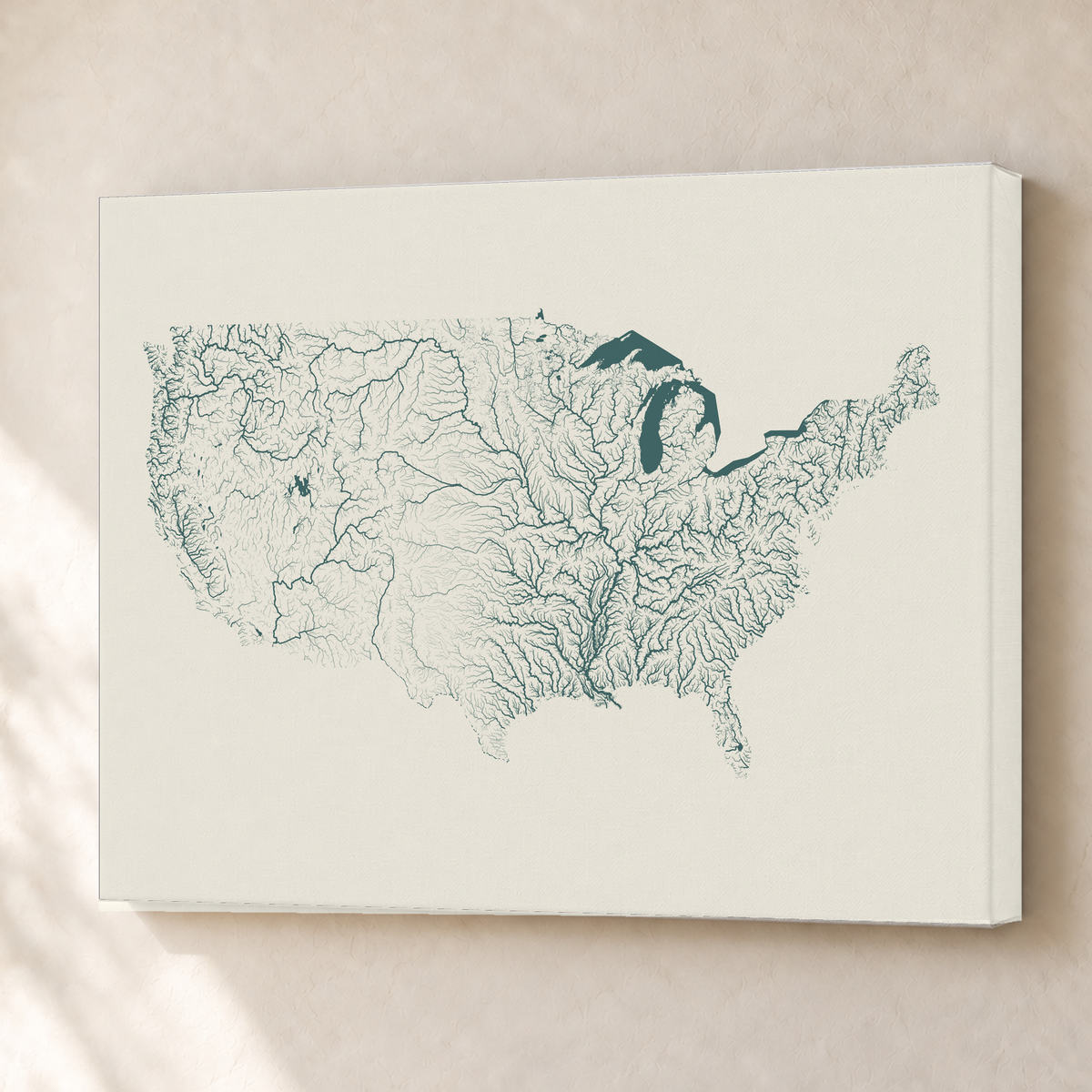 Beautiful Rivers — Estados Unidos — Natural e luminosa, Canvas · 45 × 60 cm, Sem margem