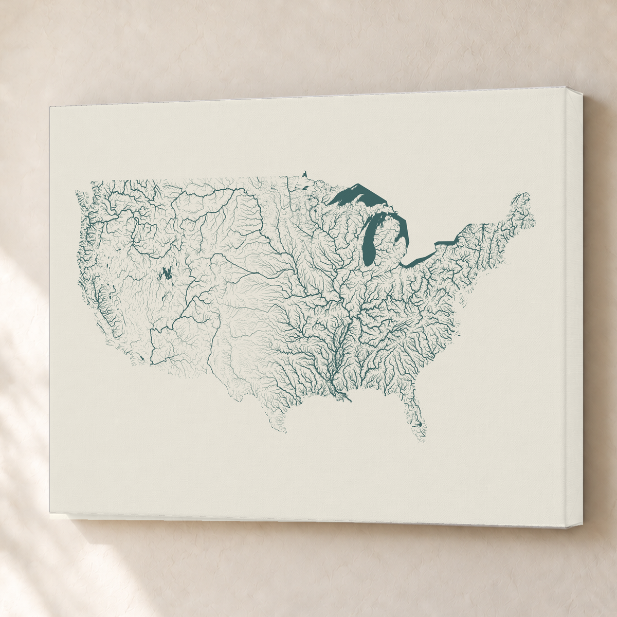 Beautiful Rivers — Estados Unidos — Natural e luminosa, Canvas · 60 × 80 cm, Sem margem