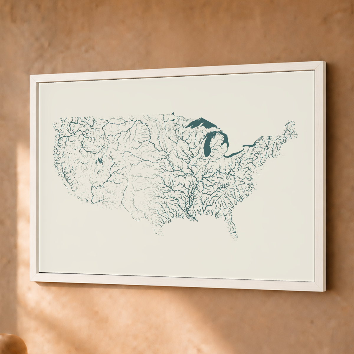 Beautiful Rivers — Estados Unidos — Natural e luminosa, Fine art emoldurado · 30 × 40 cm, Branco · Sem margem