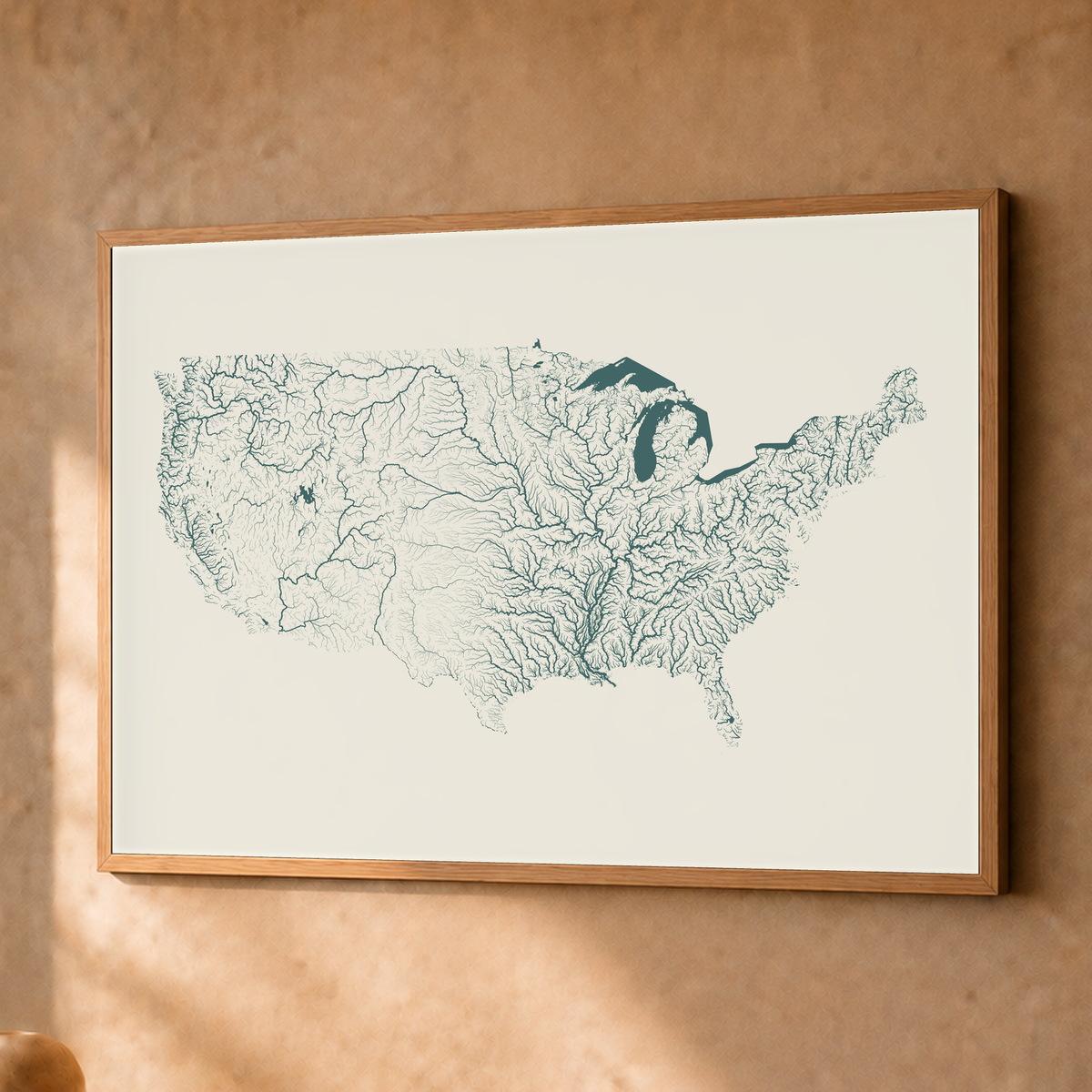 Beautiful Rivers — Estados Unidos — Natural e luminosa, Fine art emoldurado · 45 × 60 cm, Natural · Sem margem