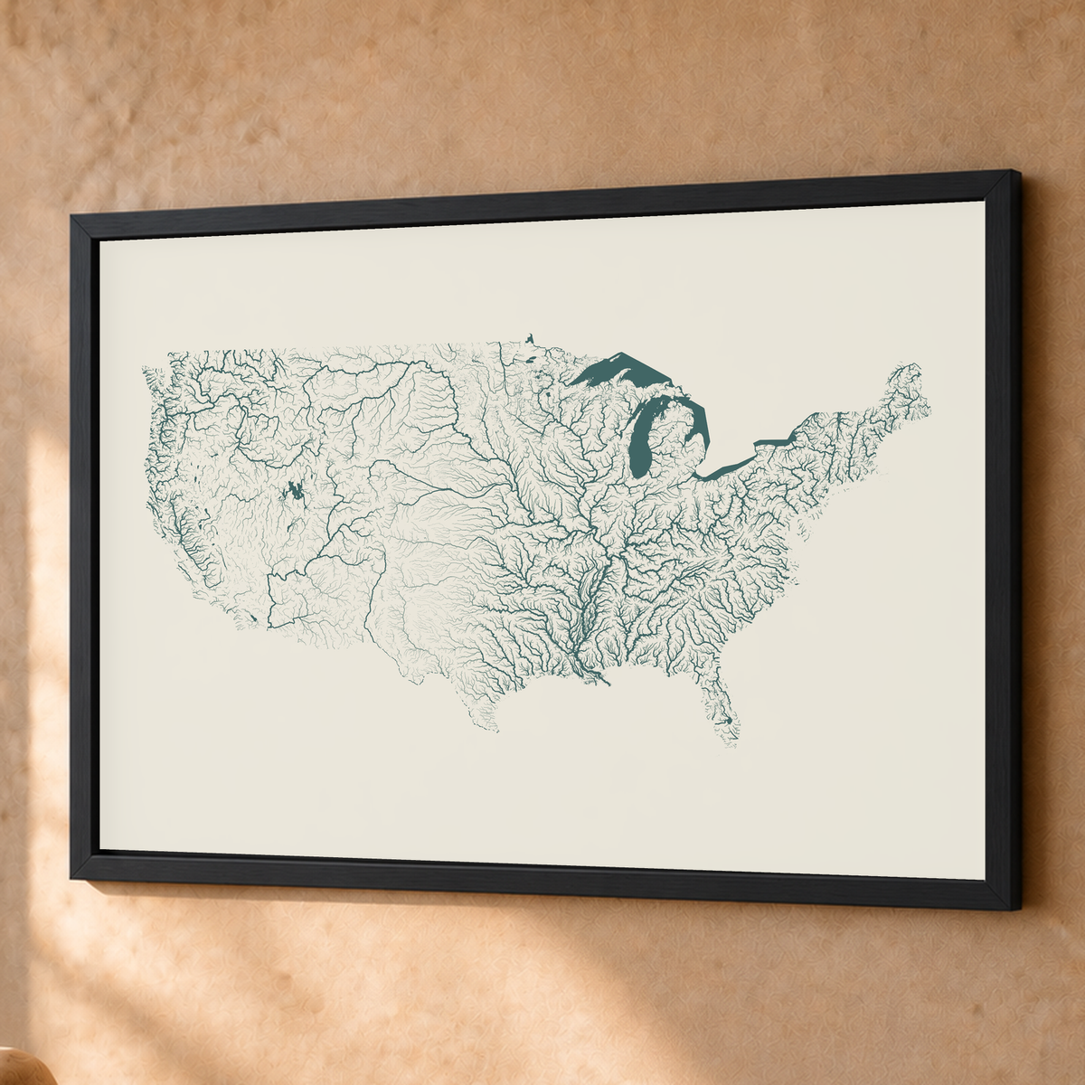Beautiful Rivers — Estados Unidos — Natural e luminosa, Fine art emoldurado · 60 × 80 cm, Preto · Sem margem
