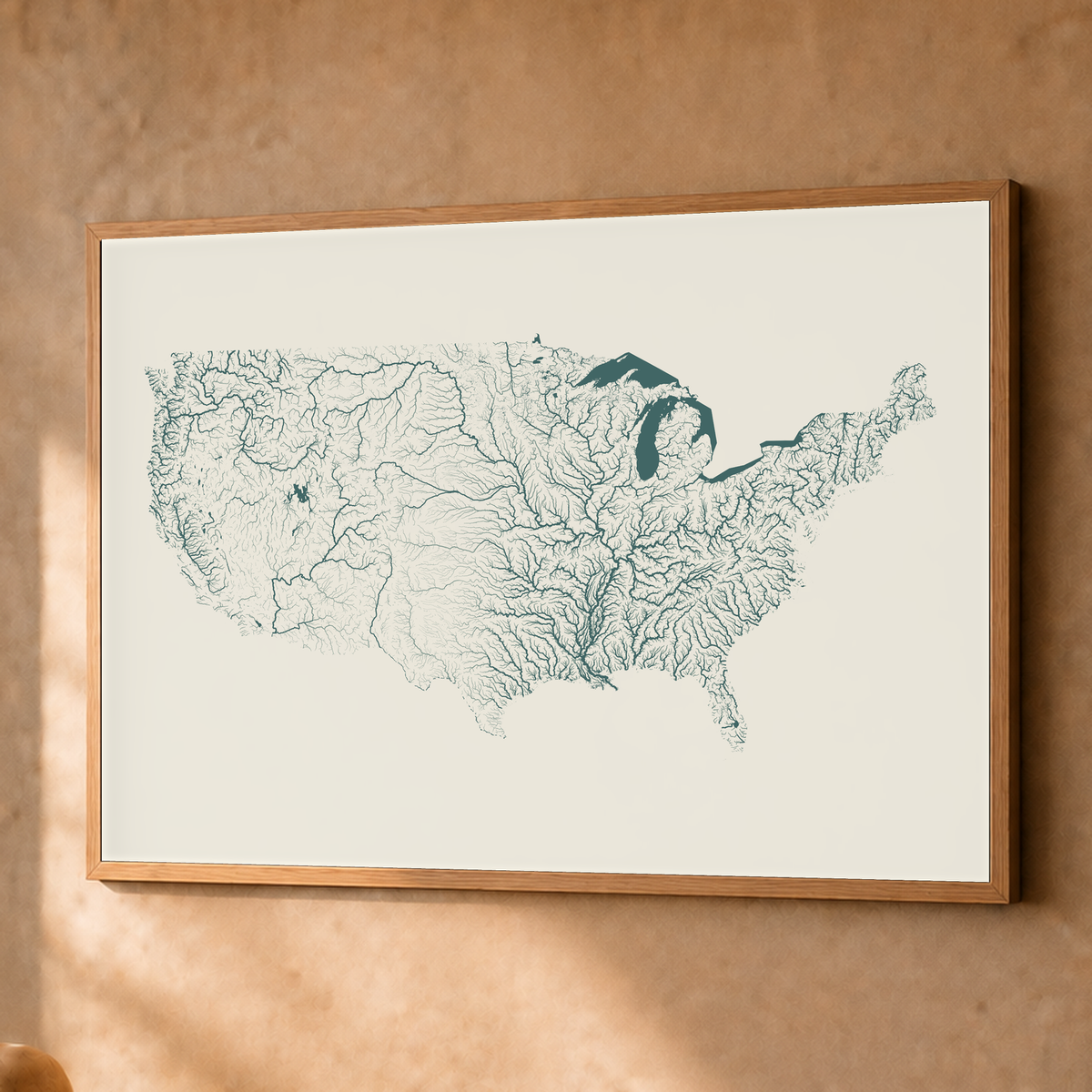 Beautiful Rivers — Estados Unidos — Natural e luminosa, Fine art emoldurado · 60 × 80 cm, Natural · Sem margem
