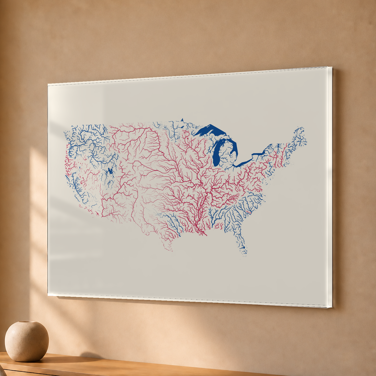 Beautiful Rivers — Estados Unidos — Risografia, Acrílico · 30 × 40 cm, Sem margem