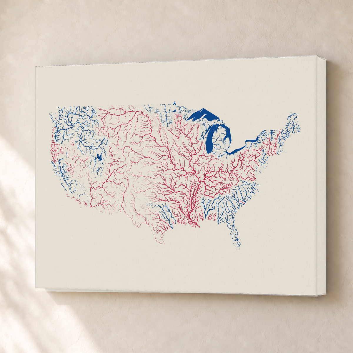 Beautiful Rivers — Estados Unidos — Risografia, Canvas · 30 × 40 cm, Sem margem