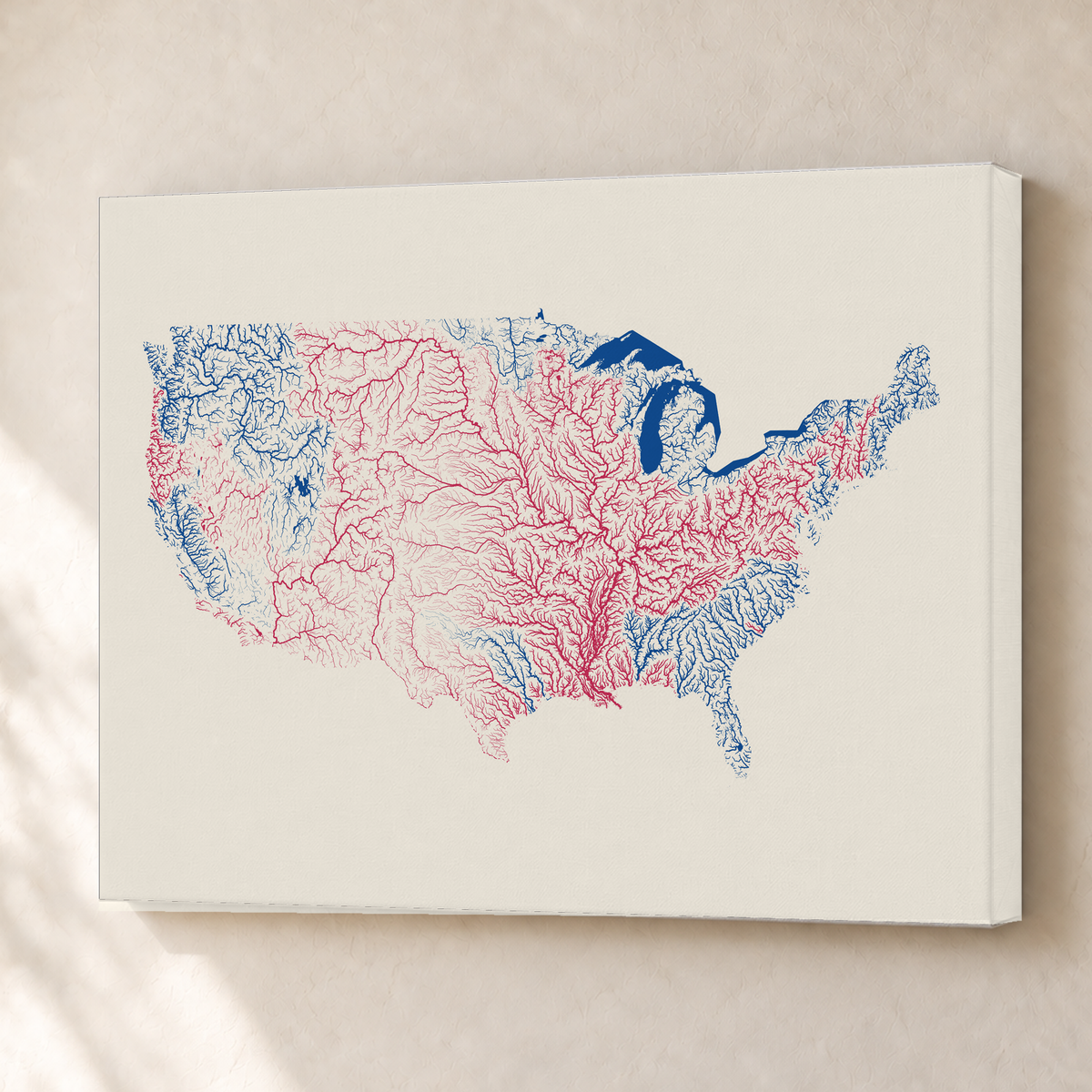 Beautiful Rivers — Estados Unidos — Risografia, Canvas · 45 × 60 cm, Sem margem