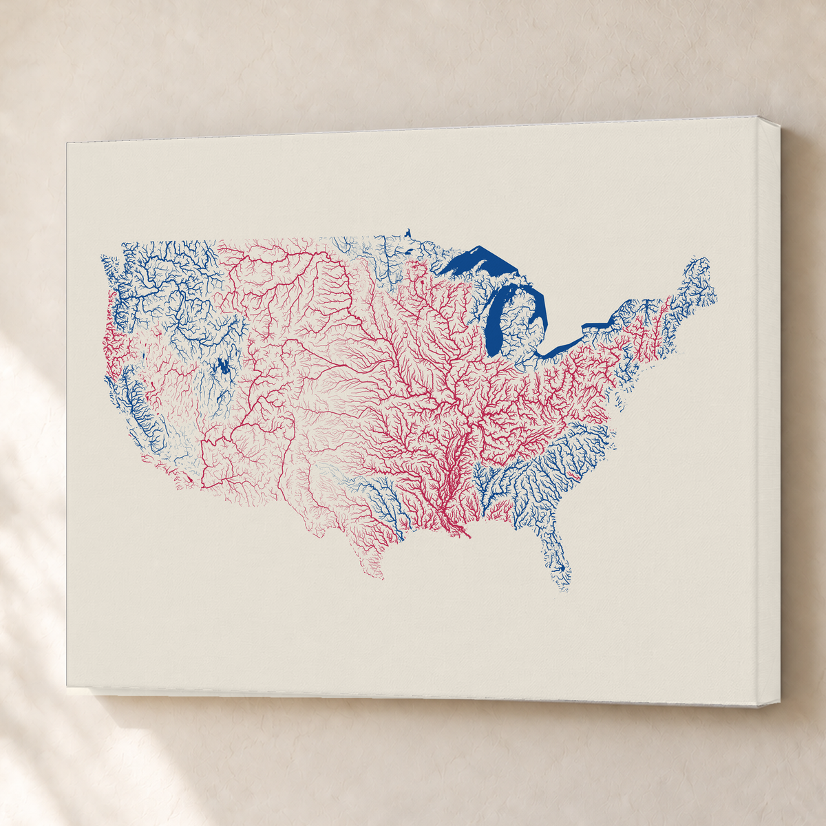 Beautiful Rivers — Estados Unidos — Risografia, Canvas · 60 × 80 cm, Sem margem
