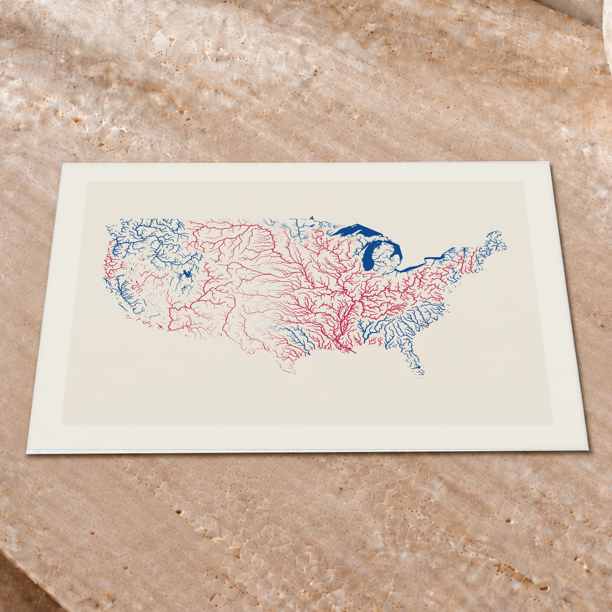 Beautiful Rivers — Estados Unidos — Risografia, Impressão fine art · 30 × 40 cm, Margem branca