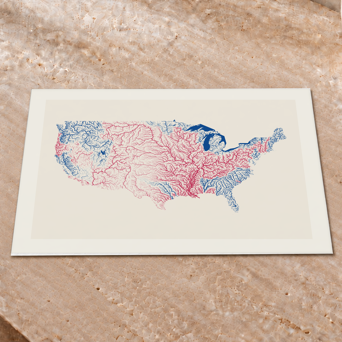 Beautiful Rivers — Estados Unidos — Risografia, Impressão fine art · 45 × 60 cm, Margem branca