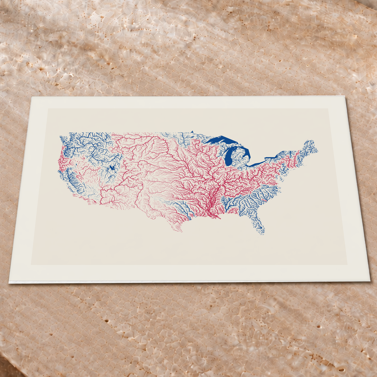 Beautiful Rivers — Estados Unidos — Risografia, Impressão fine art · 60 × 80 cm, Margem branca