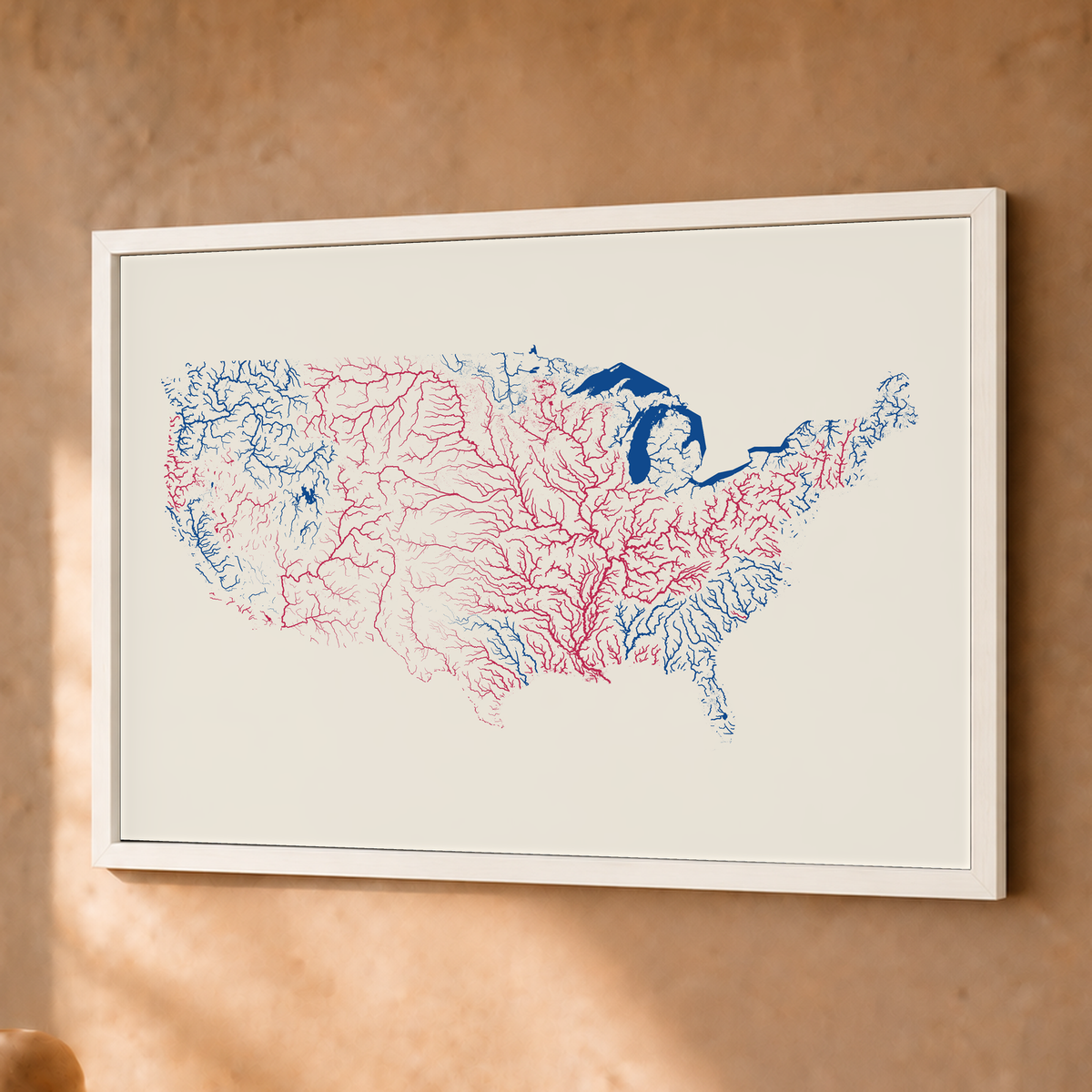 Beautiful Rivers — Estados Unidos — Risografia, Fine art emoldurado · 30 × 40 cm, Branco · Sem margem