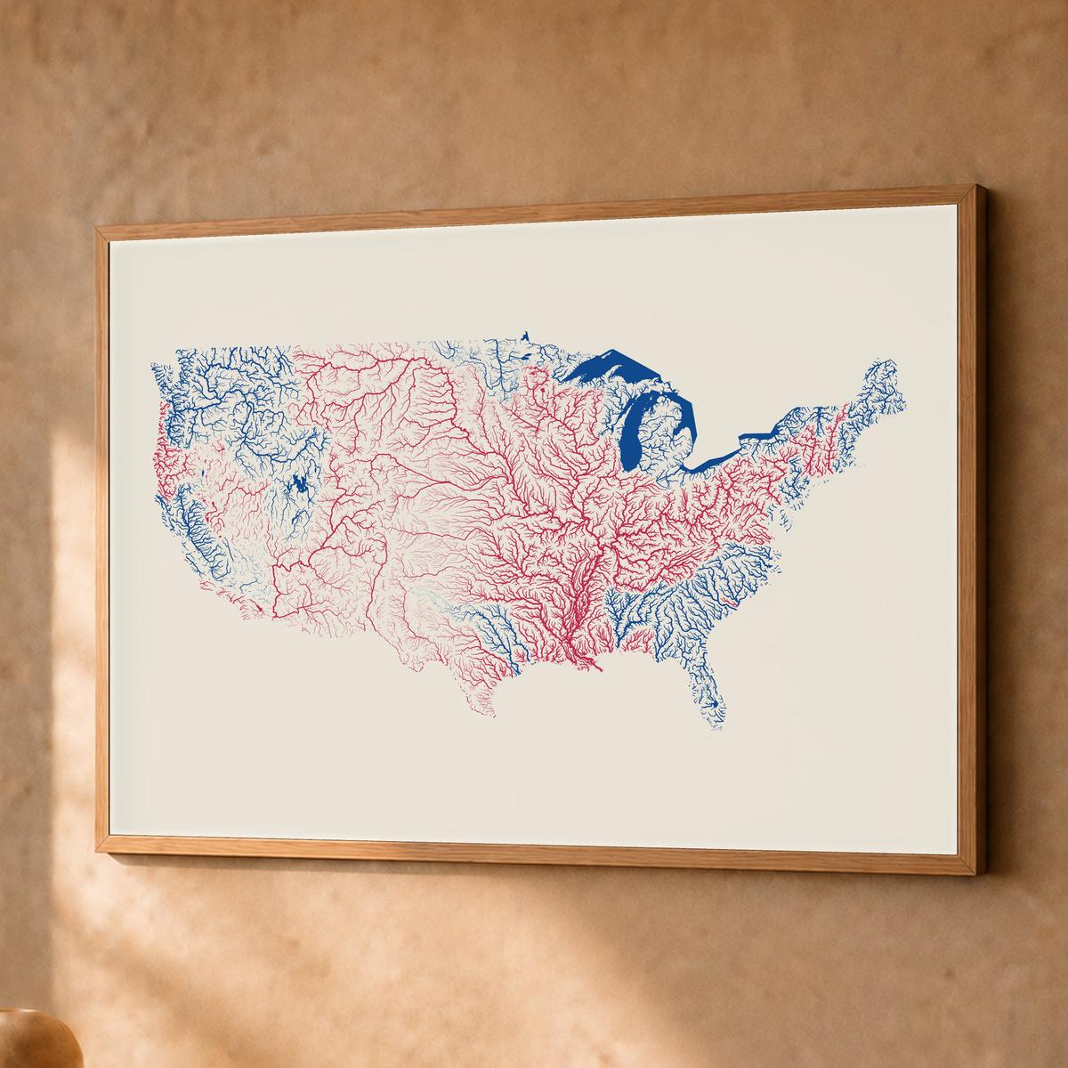 Beautiful Rivers — Estados Unidos — Risografia, Fine art emoldurado · 45 × 60 cm, Natural · Sem margem