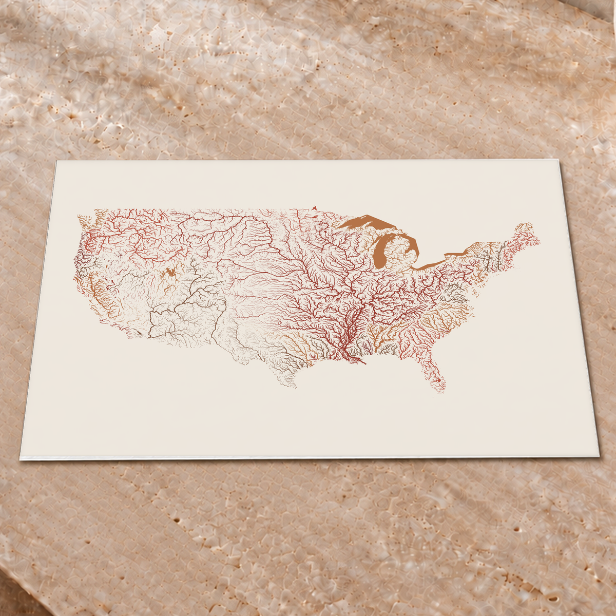 Beautiful Rivers — Estados Unidos — Terracota e areia, Impressão fine art · 45 × 60 cm, Sem margem