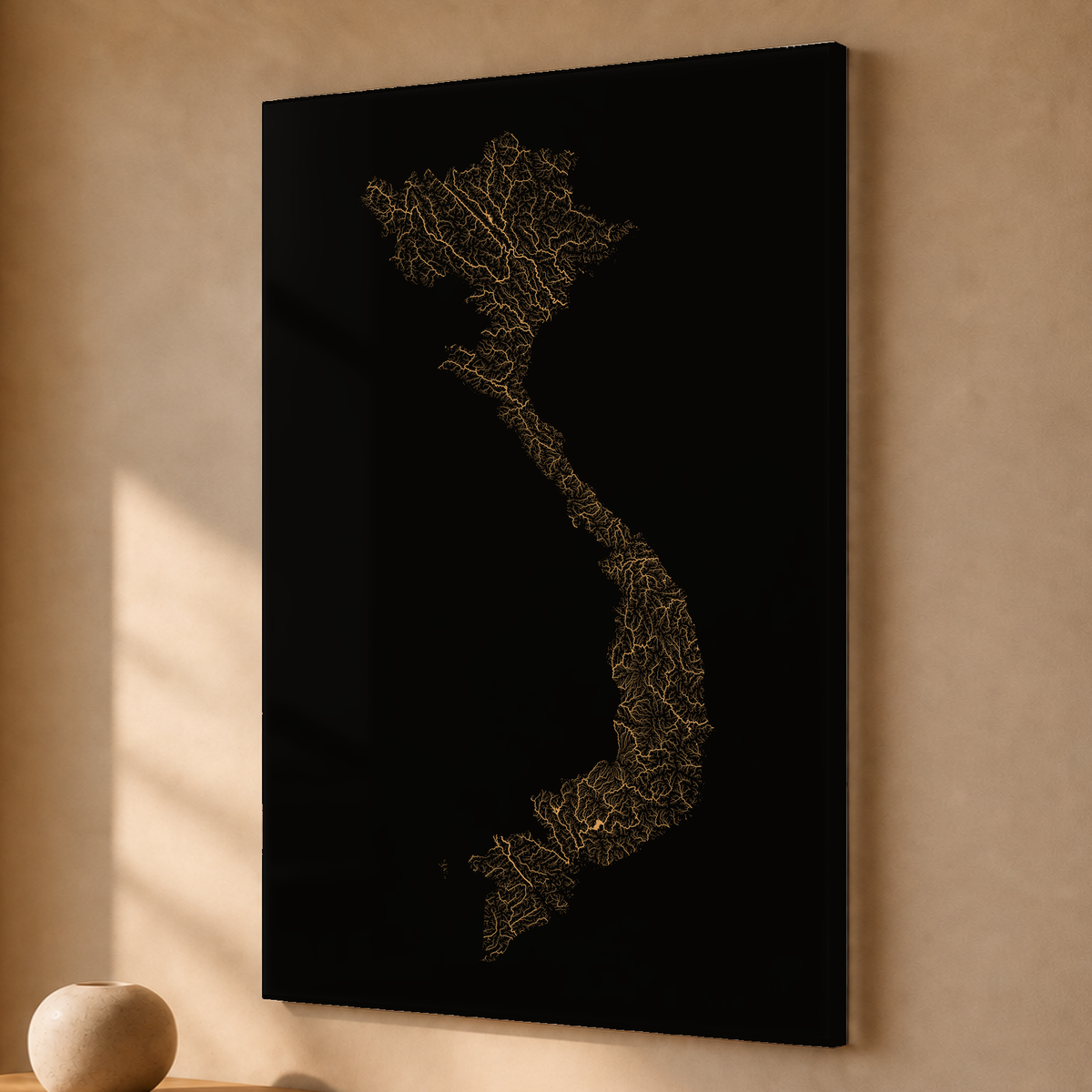 Quadro dos rios do Vietname — Cobre, Sem margem — Acrílico — 2x3