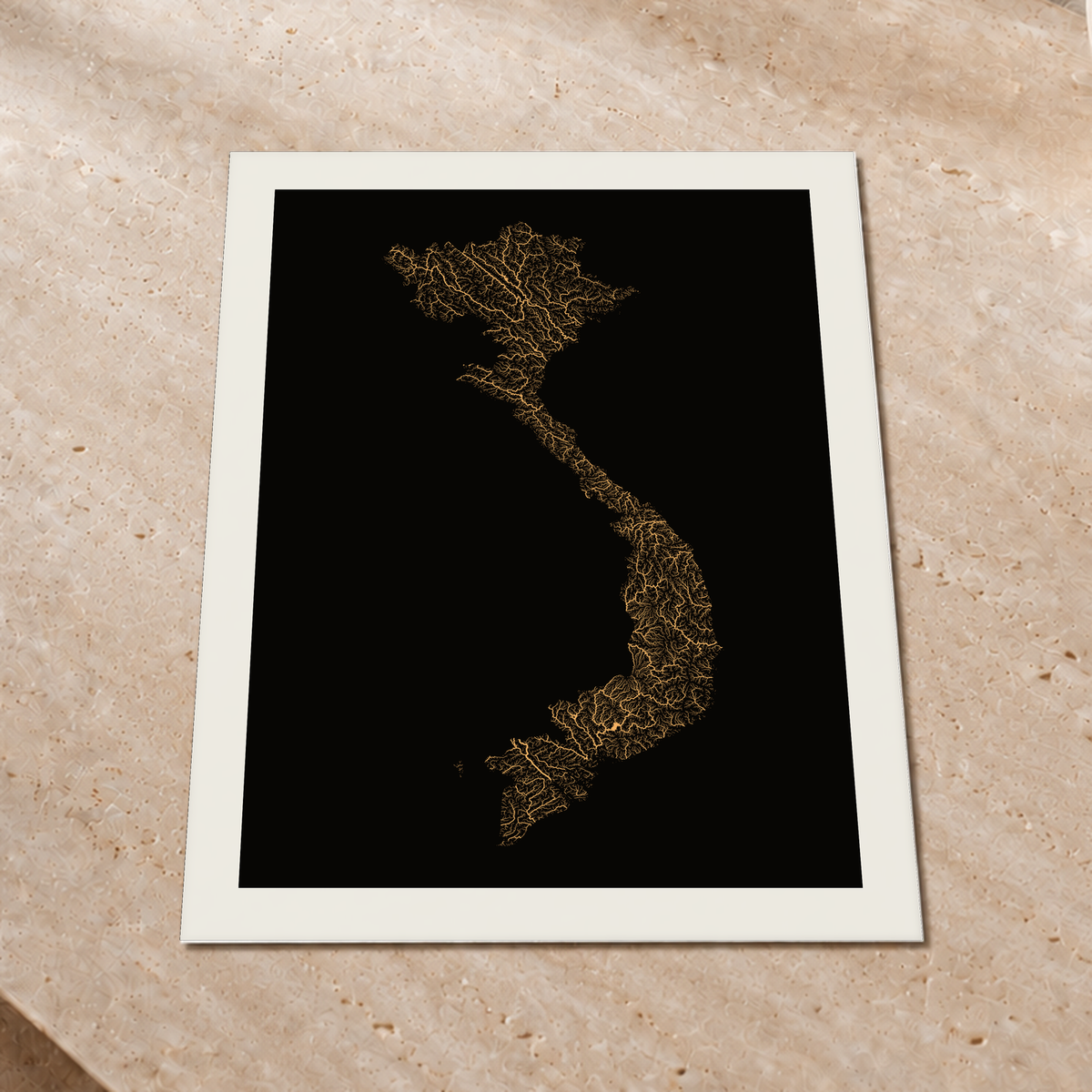 Quadro dos rios do Vietname — Cobre, Margem branca — Fine art print — 3x4
