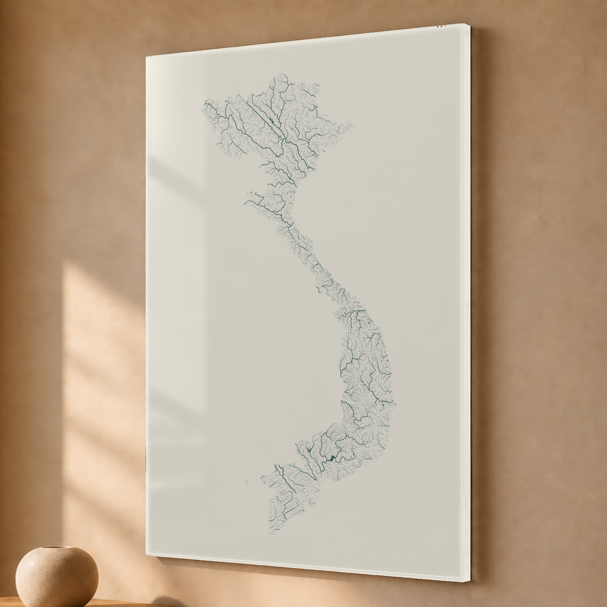 Quadro dos rios do Vietname — Natural e luminosa, Sem margem — Acrílico — 2x3