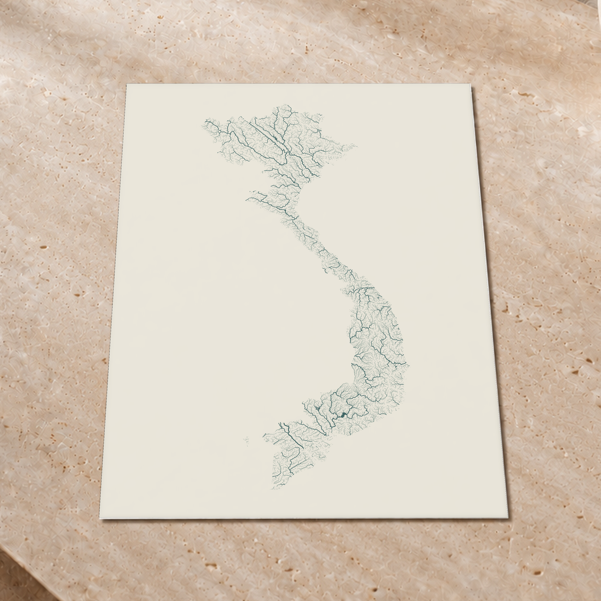 Quadro dos rios do Vietname — Natural e luminosa, Sem margem — Fine art print — 3x4