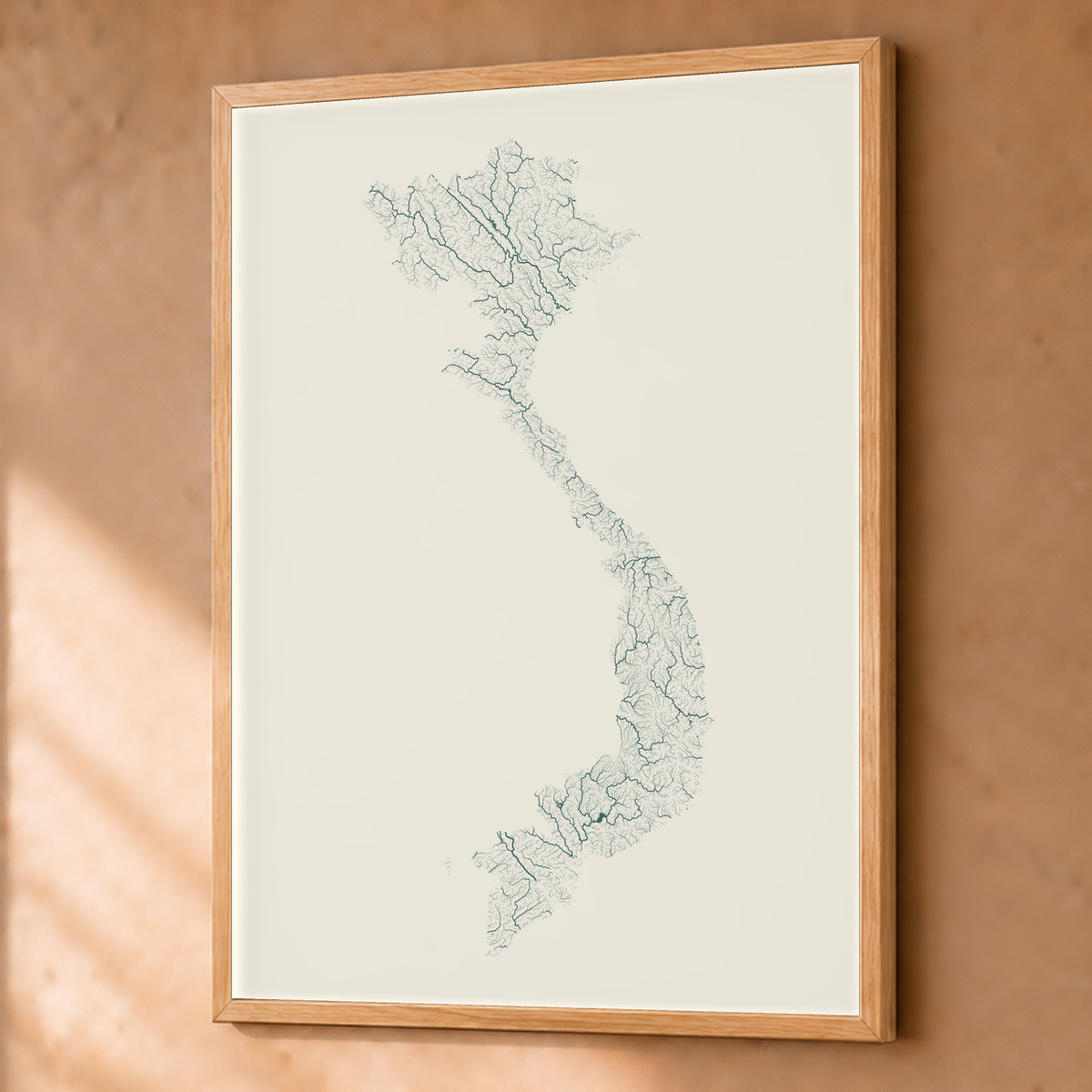 Quadro dos rios do Vietname — Natural e luminosa, Natural · Sem margem — Fine art emoldurado — 3x4