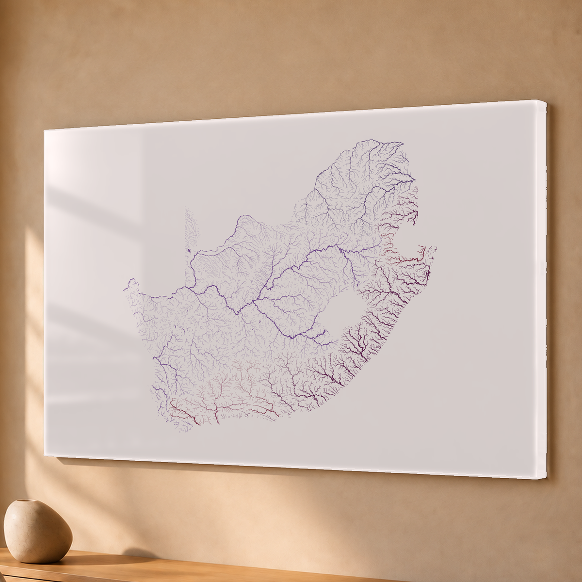 Beautiful Rivers — África do Sul — Ameixa e rosé, Acrílico · 40 × 60 cm, Sem margem