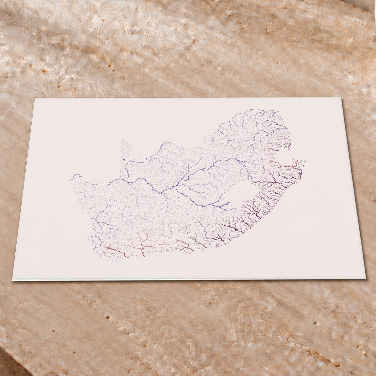 Beautiful Rivers — África do Sul — Ameixa e rosé, Impressão fine art · 45 × 60 cm, Sem margem